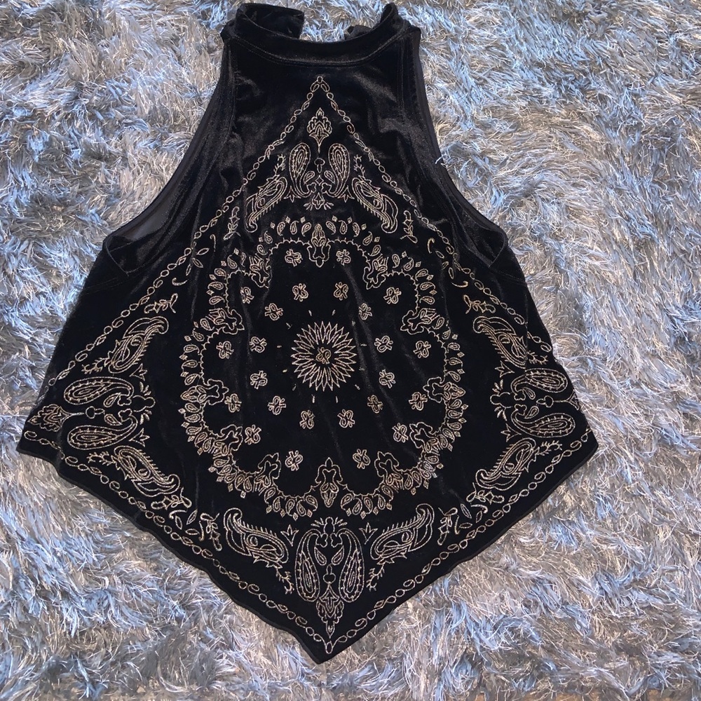Free people velvet and gold top